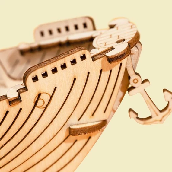 ROKR 3D prémium 3D fa puzzle - Horgászhajó
