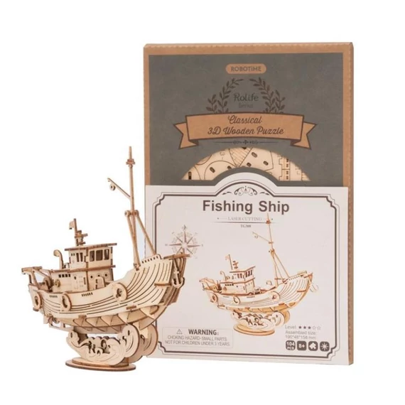 ROKR 3D prémium 3D fa puzzle - Horgászhajó
