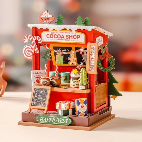 Adventi vásár, Kakaó stand - DIY miniatűr ház puzzle