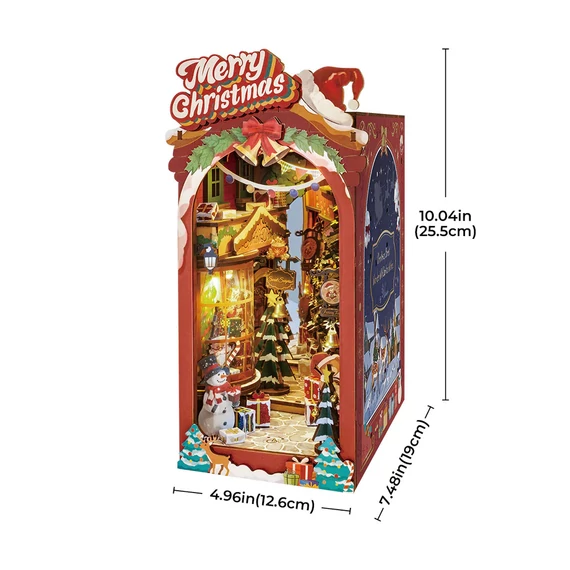 Karácsonyi utca könyvsarok, könyvtámasz - 3D prémium puzzle
