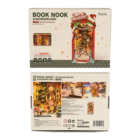 Karácsonyi utca könyvsarok, könyvtámasz - 3D prémium puzzle