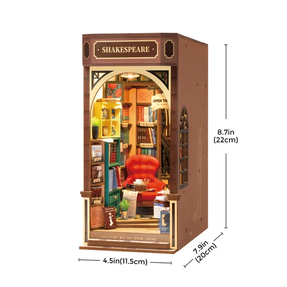 Könyvesbolt könyvsarok, könyvtámasz - 3d prémium puzzle