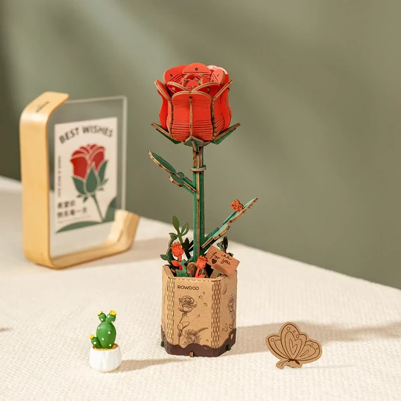 Rowood 3D puzzle - rózsa