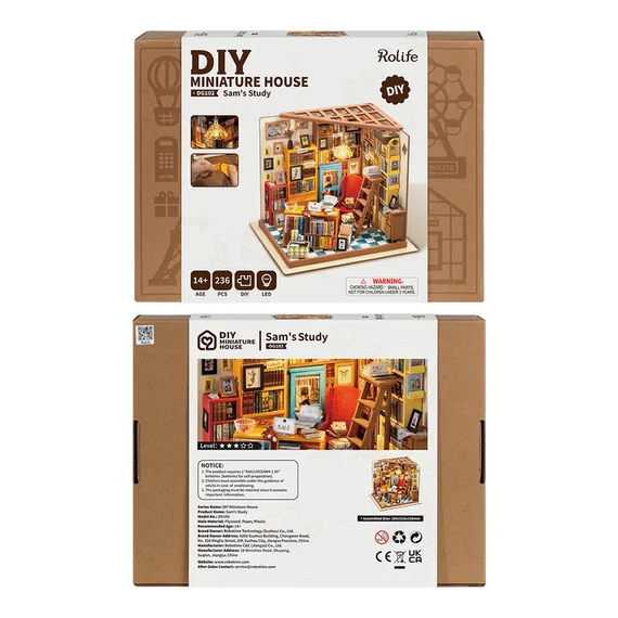 Sam könyvtára - DIY miniatűr házkészlet puzzle