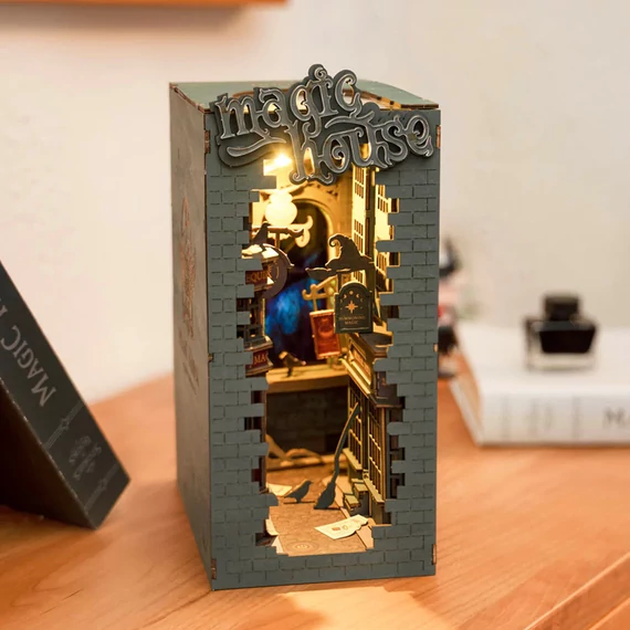 Varázslatos ház könyvsarok, könyvtámasz - 3d prémium puzzle