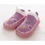 Csúszásgátlós babacipő, puha talpú babazokni - Lila bagoly-14 cm
