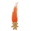 Mini troll baba - 3,5 cm - Narancssárga hajjal