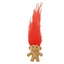 Mini troll baba - 3,5 cm - Piros hajjal